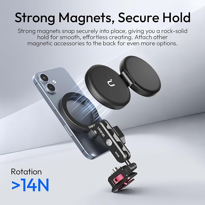 ULANZI Aluminum Magnetic Phone Tripod Mount, MA56 Camera Phone Mount w 1/4'' - Image 6