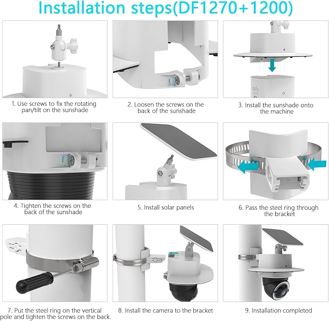 Pole Mounting Bracket & Outdoor Camera Sun Rain Shade Shield Cover Compatible - Image 4