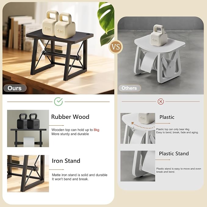 Label Holder for Rolls and Fan-fold Labels, Wooden Label Stand for Shipping - Image 2