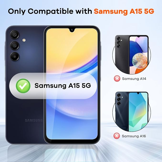 3+3 Pack for Samsung Galaxy A15 5G Privacy Screen Protector & Phone Camera Lens - Image 2