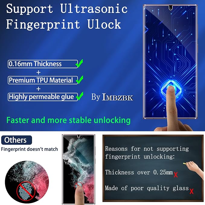 IMBZBK for Samsung Galaxy S22 Ultra 5G Screen Protector, 3 Flexible TPU Film - Image 5