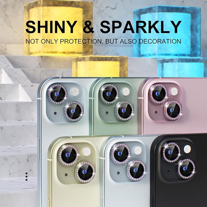 Choiche Compatible for iPhone 15 /iPhone 15 Plus Camera Lens Protector Bling - Image 7