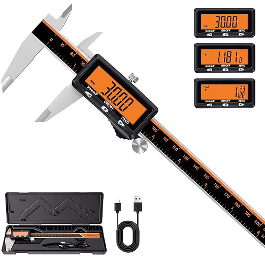 HARDELL Calipers 8", Rechargeable Digital Caliper by HARDELL