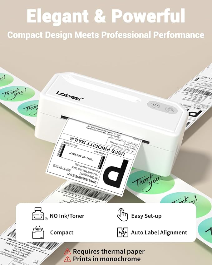 Labeer Bluetooth Thermal Shipping Label Printer, Wireless 4x6 Label Printer - Image 4