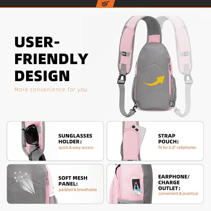 SKYSPER Sling Bag RFID Crossbody Sling Backpack Cross Body Shoulder Bag Travel - Image 4