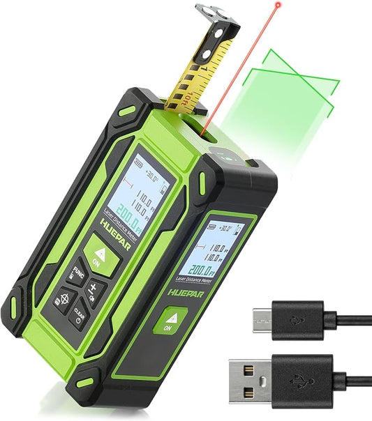 Digital Laser Tape Measure 4-in-1, HUEPAR ±1/16" Laser Measure by Huepar