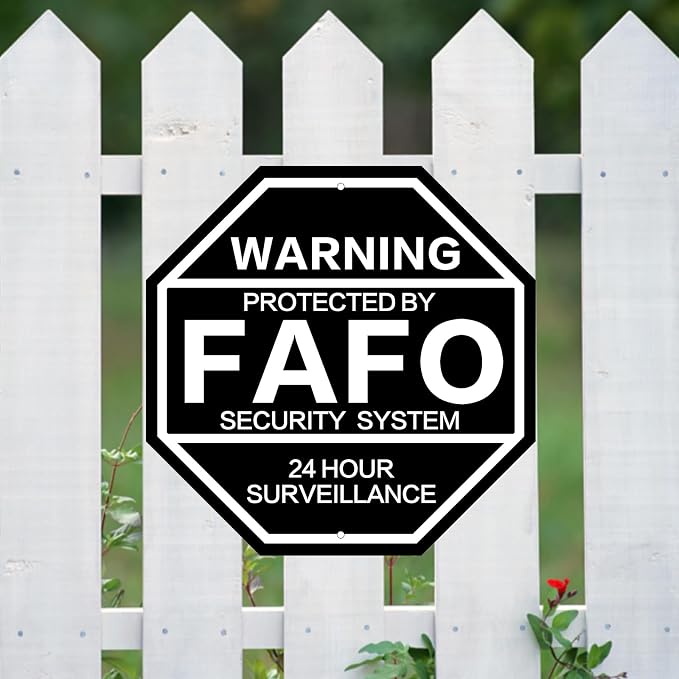 2Pack 10'' x 10'' Protected by FAFO Reflective Funny Security Sign, - Image 6