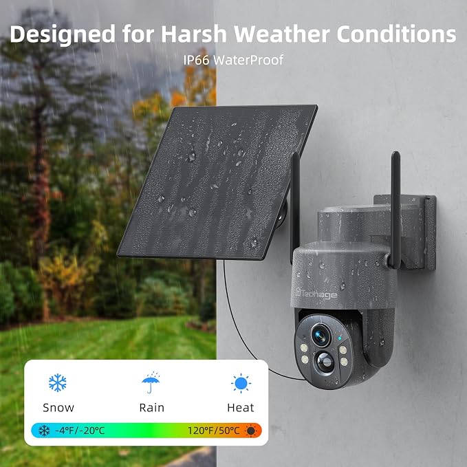Techage 4G LTE Cellular Solar Security Camera Wireless Outdoor, 2.5K NO WiFi - Image 8