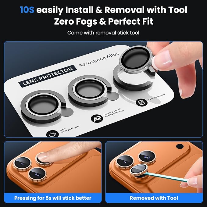 WSKEN for iPhone 17 Pro/iPhone 17 Pro Max Camera Lens Protector - Image 6