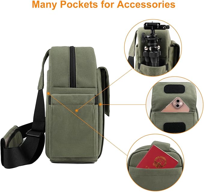TULLIO Camera Bag Crossboy Camera Sling Chest Bag Backpack Waterproof - Image 4