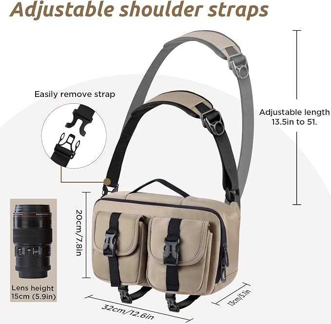 TAAOKA Camera Sling Bag, DSLR Camera Bag - Image 4