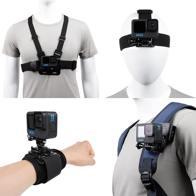 Accessories Set for GoPro Hero 13/12/11/10/9/8/7/6/5/4/Mission 1 Pro, New Quick by PellKing