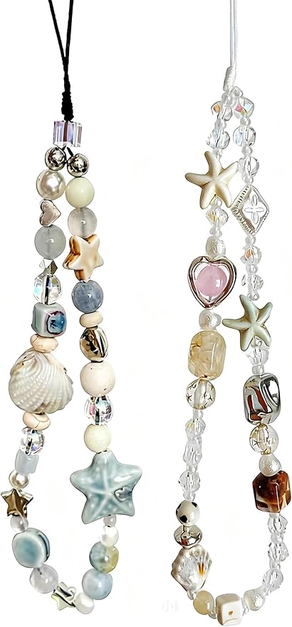 2 Pcs Phone Charm Strap Universal Hand Phone Wrist Strap Camera Lanyard Pearl by Casecond