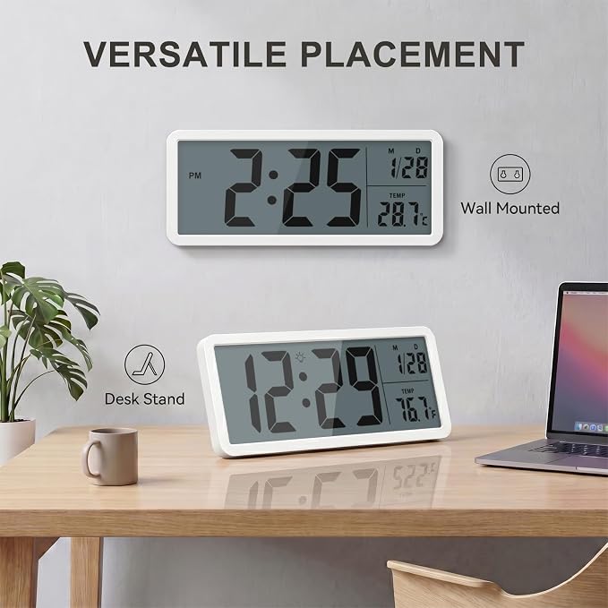 JoFomp 10.5" Large Digital Wall Clock Battery Operated - Image 4