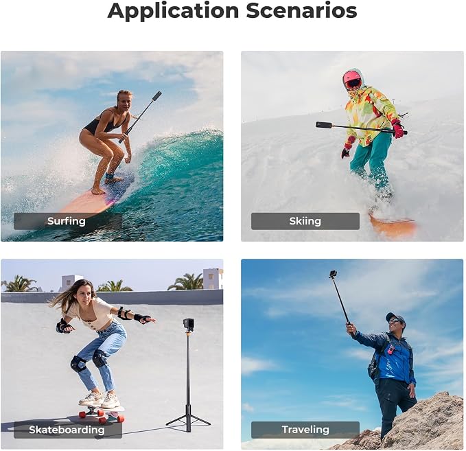 K&F CONCEPT MS21 Invisible Selfie Stick, Extension Long Pole Compatible - Image 9