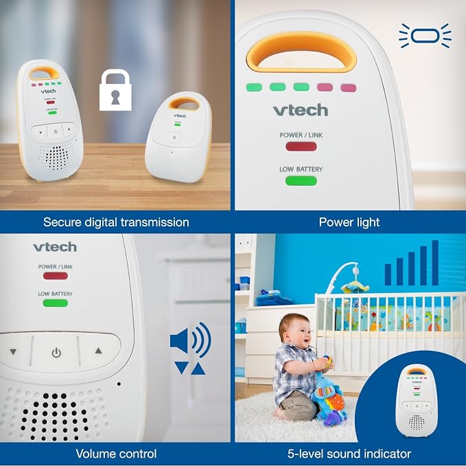VTech Audio Baby Monitor — No Static DECT 6.0, No WiFi, Hack-Proof | 8Hr Battery - Image 5