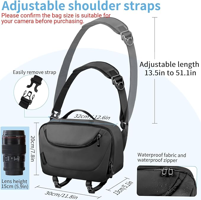 TAAOKA Camera Sling Bag, Waterproof Camera Case - Image 4