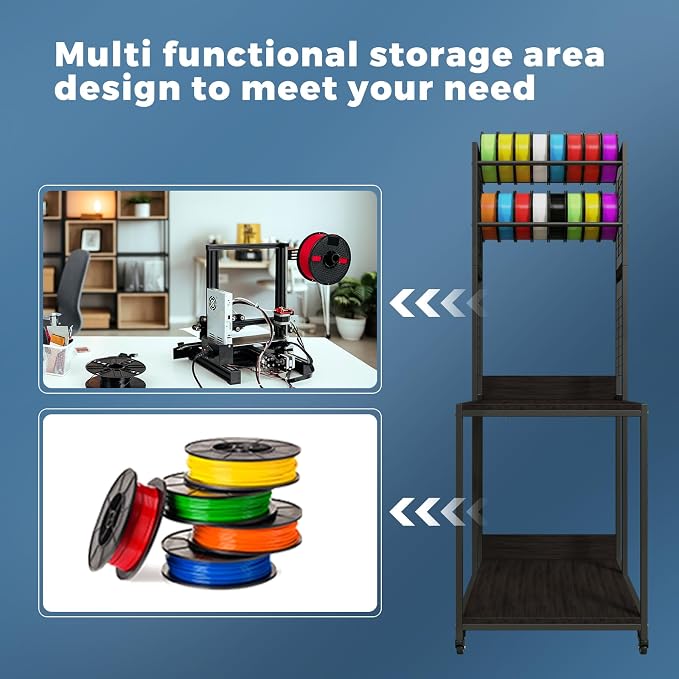 3D Printer Stand with Double Layer 3D Printer Filament Storage Rack, TR22 Heavy - Image 3