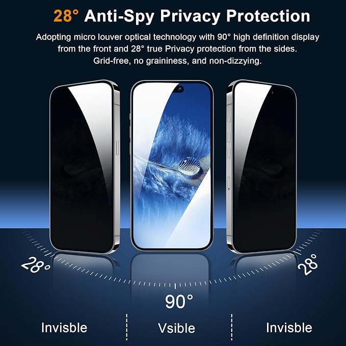 QHOHQ 3 Pack Privacy Screen Protector - Image 2