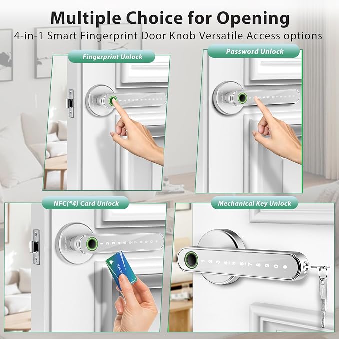 Fingerprint Door Lock Biometric Door Knob - Image 2