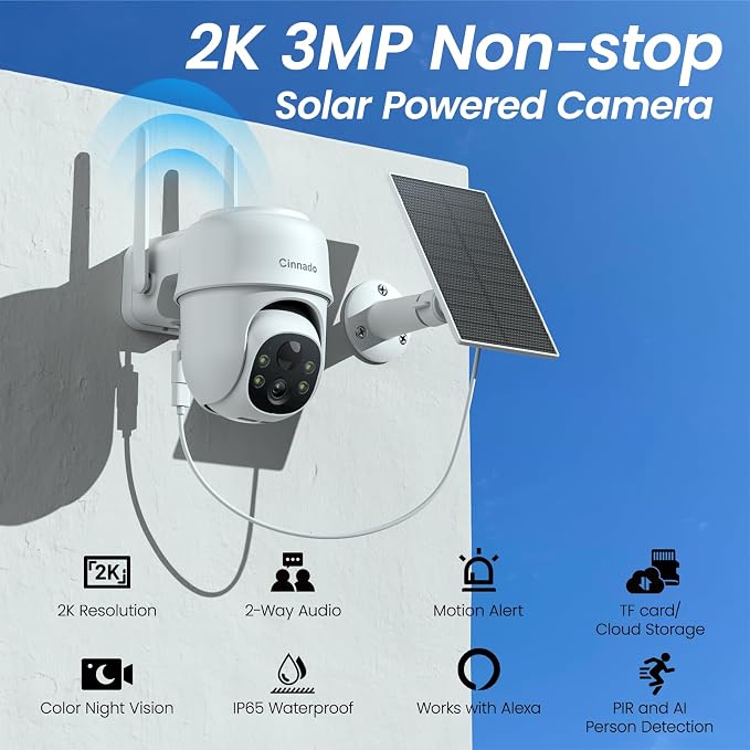 Cinnado 2K Cameras for Home Security-2.4G WiFi Outdoor Camera Wireless - Image 2
