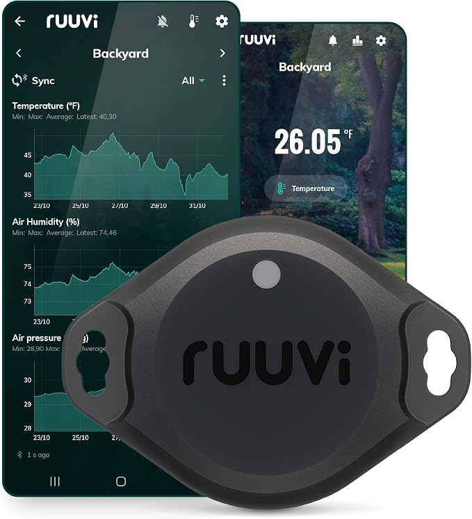 RuuviTag Pro 4in1 Wireless Bluetooth Temperature, Air Humidity, and Air by Ruuvi
