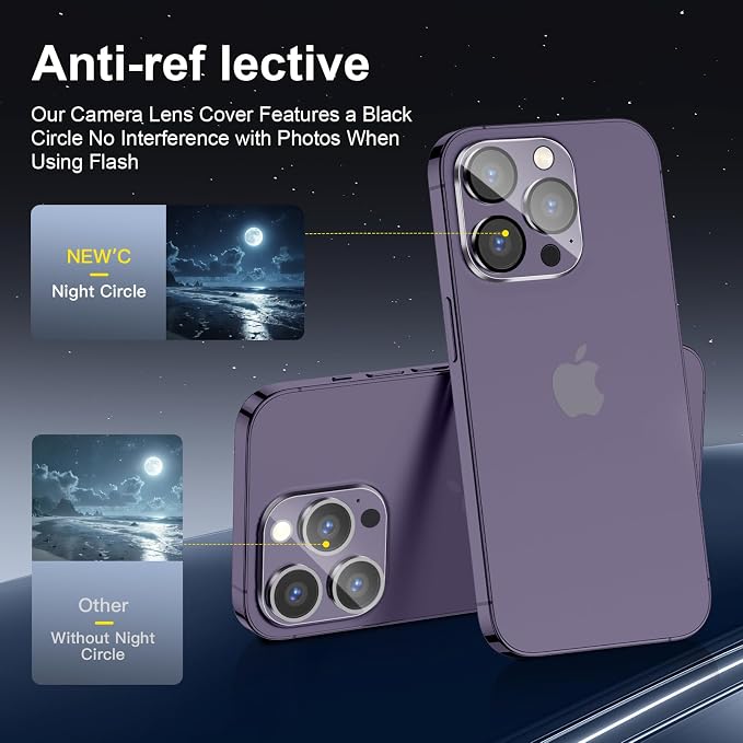 NEW'C 3x Privacy for iPhone 14 Pro Screen Protector+ 3x Camera Lens Protector - Image 7