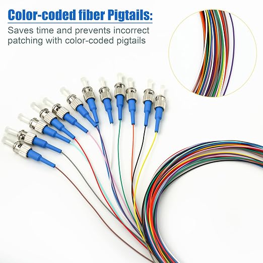 12 Strand Singlemode 9/125 ST-UPC Fiber Pigtail, ST OS2 Fiber Optic Pigtail - Image 4
