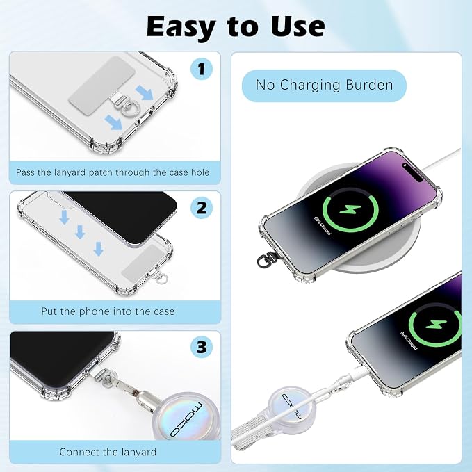 MoKo Anti-theft Phone Tether, Universal Phone Lanyard Retractable Steel Line - Image 5