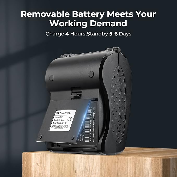 MUNBYN Bluetooth Receipt Printer, 58mm Mini Wireless POS Thermal Printer - Image 5