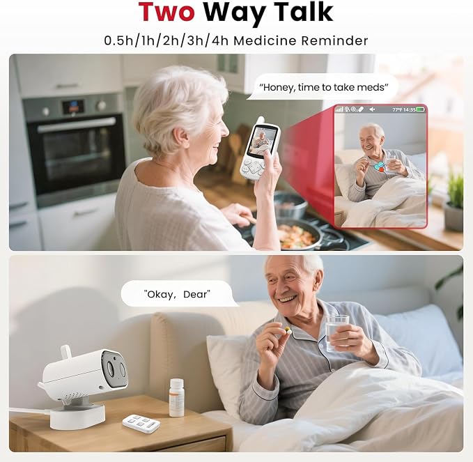 CallToU Elderly Monitor with Camera and Audio, 2-Way Talk Baby Monitors - Image 4