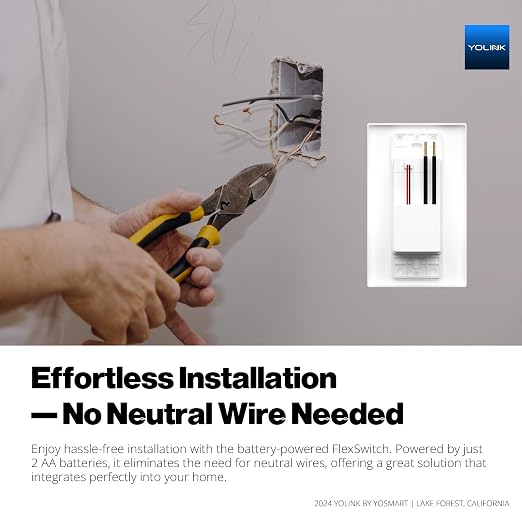 YoLink FlexSwitch, Single Pole Switch, Long-Lasting Battery Powered Smart Light - Image 3