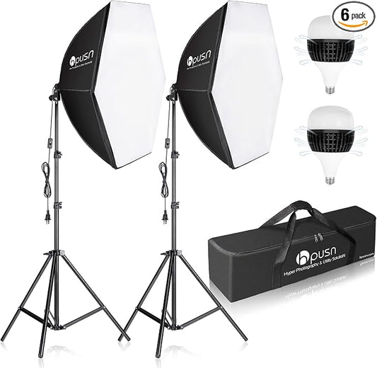 HPUSN Softbox Photography Lighting Kit, Photo Studio Light by HPUSN