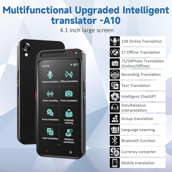 Language Translator Device, 150 Languages Two-Way Instant Translator Device - Image 3