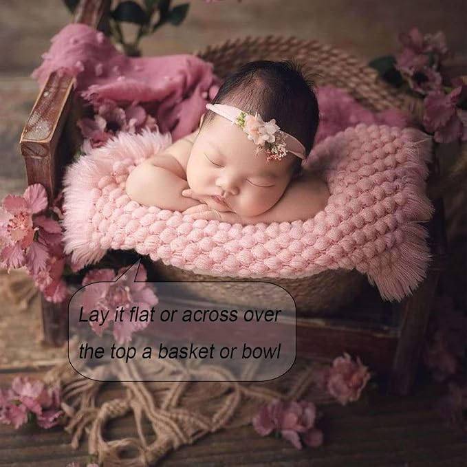 Zeroest Baby Photography Props Basket Braid Wool Wrap Newborn Photo Shoot - Image 6