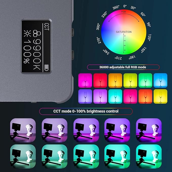 P96L RGB Video Light by SmallRig, Portable Metal LED Camera Light, 2500-8000K - Image 2