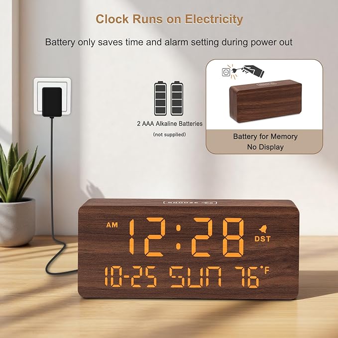 DreamSky Wooden Digital Alarm Clocks - Image 5