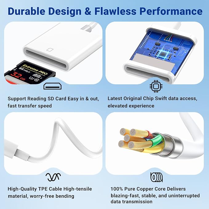 USB C SD Memory Card Reader, Type C Camera Adapter Trail Viewer - Image 2