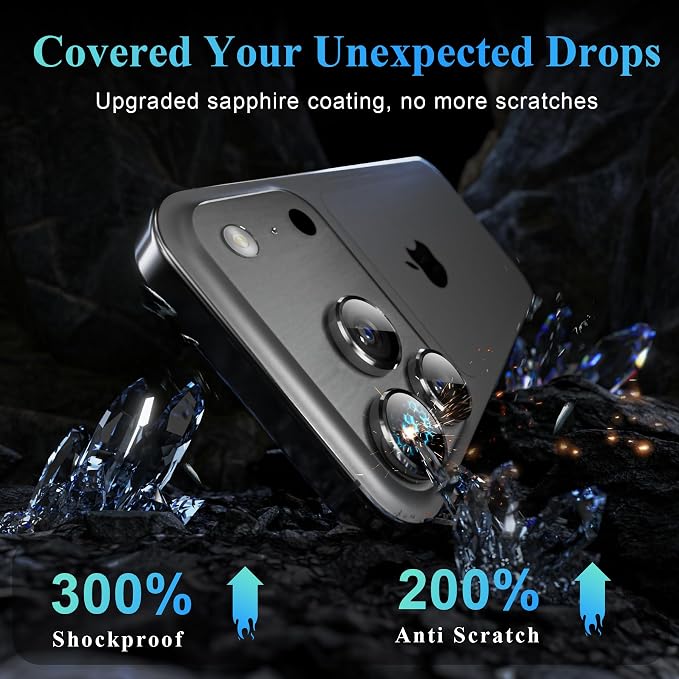 YWXTW Camera Lens Protector for iPhone 17 Pro/iPhone 17 Pro Max, Tempered Glass - Image 3