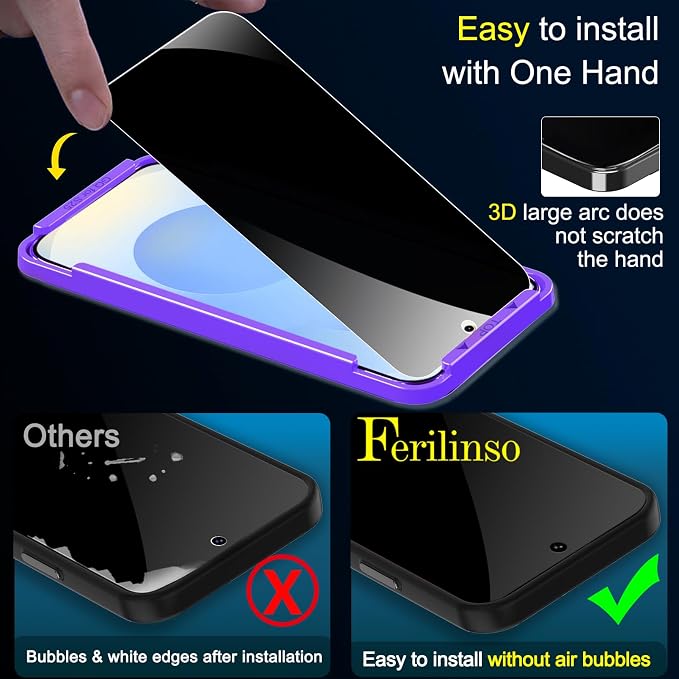 Ferilinso 3 Pack Privacy Screen Protector - Image 5
