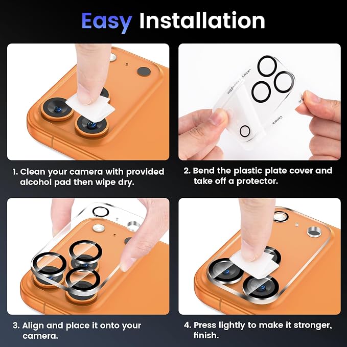 Tensea [3Pcs for iPhone 17 Pro Max Camera Screen Protector, Tempered Glass Film - Image 7