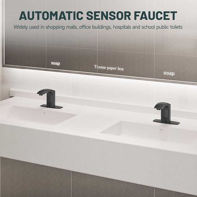 Touchless Bathroom Sink Faucets, Matte Black - Image 7