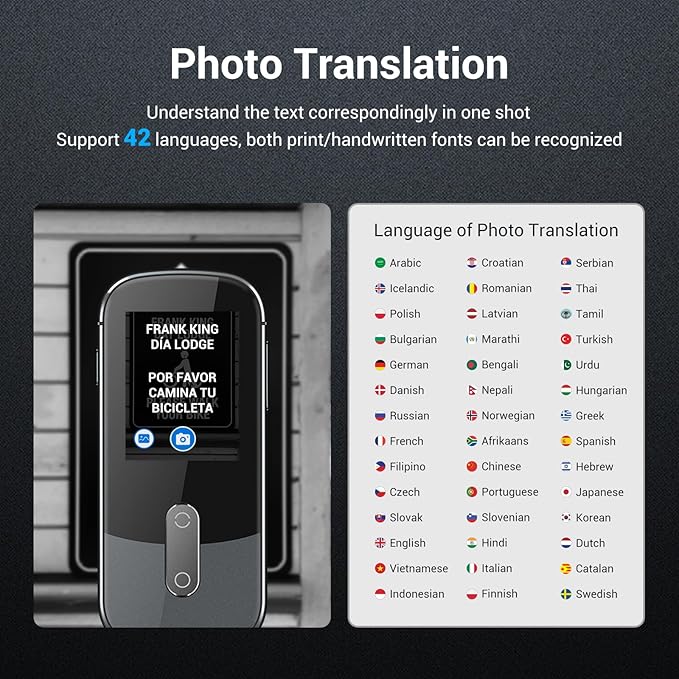 Anfier Offline Language Voice Translator Device W09 PRO - Image 4