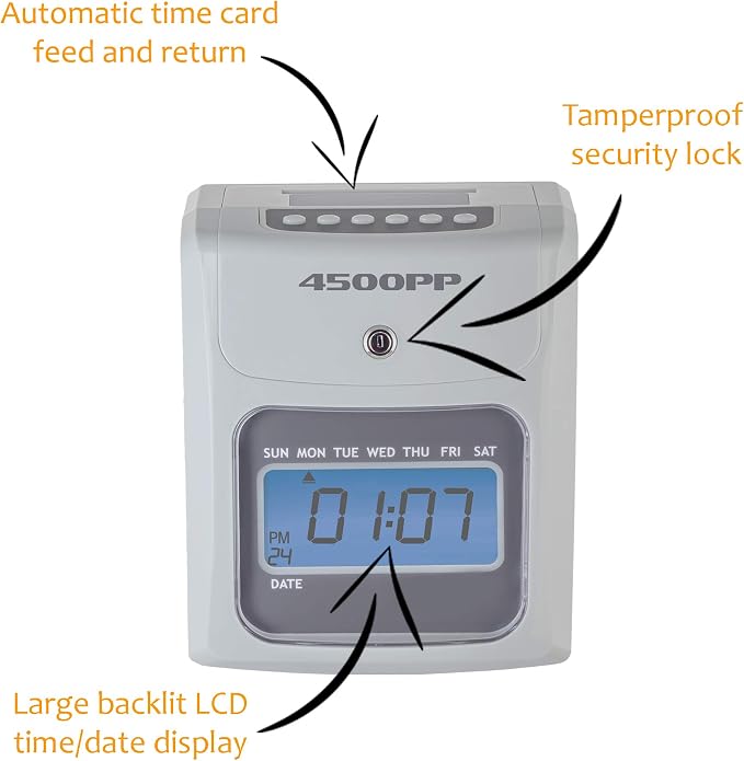 Nile Products - 4500PP Electronic Calculating Time Clock, Small Business Bundle - Image 4