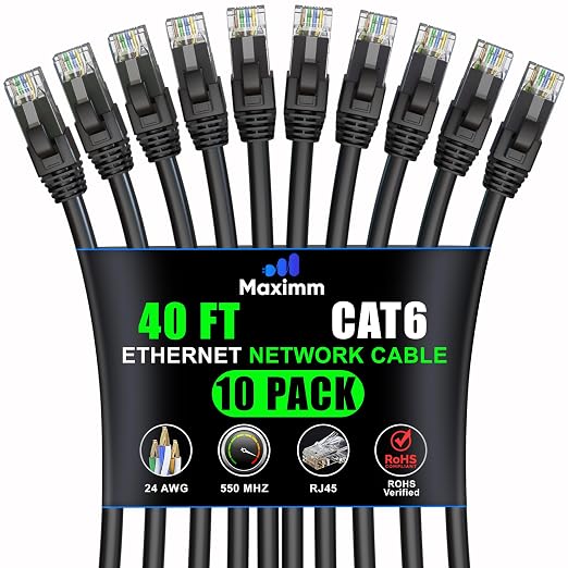 Maximm Cat 6 Ethernet Cable 40 ft by MaximmCable