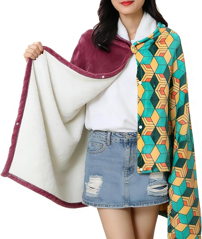 Juejuezi Hooded Wearable Blanket Hoodie Throw Blanket Cloak Cosplay Costume by Juejuezi