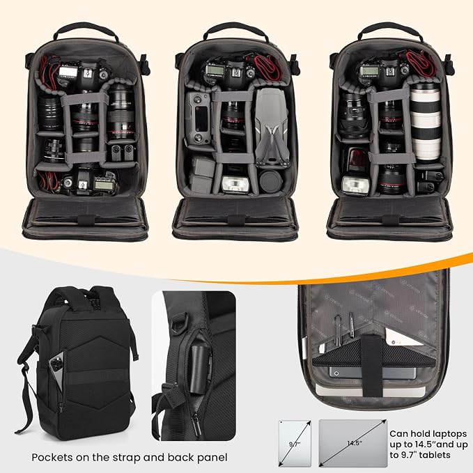 TARION Camera Sling Pack DSLR Backpack Photography Slingpack Crossbody Bag TRS - Image 4