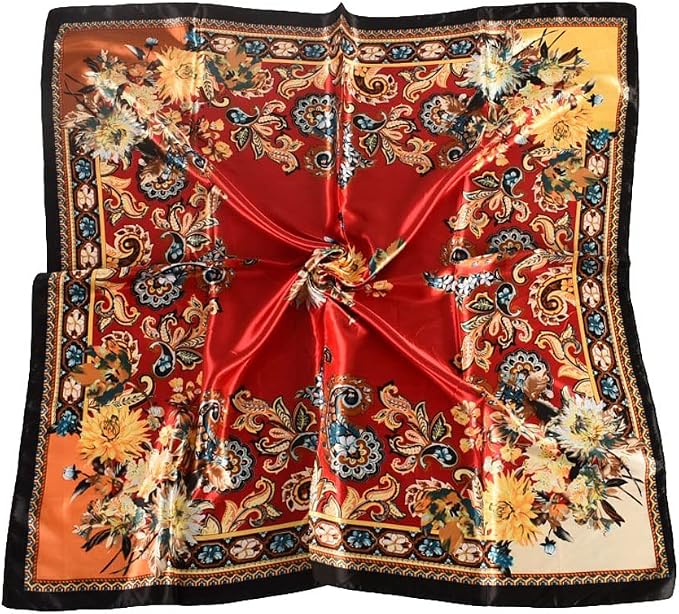 4Pcs Silk Head Scarves for Women Satin Hair Scarf 35”Large Square Bandana Silk - Image 2