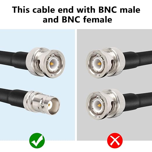 MOOKEERF BNC Male to BNC Female Coaxial Cable 50 ohm RG8X Coax Ultra Low Loss - Image 3