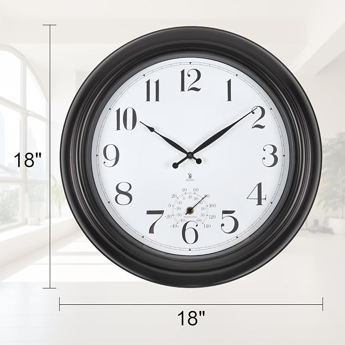 Atomic Outdoor Wall Clock 18 Inch Sealed Outdoor Waterproof Clock - Image 6